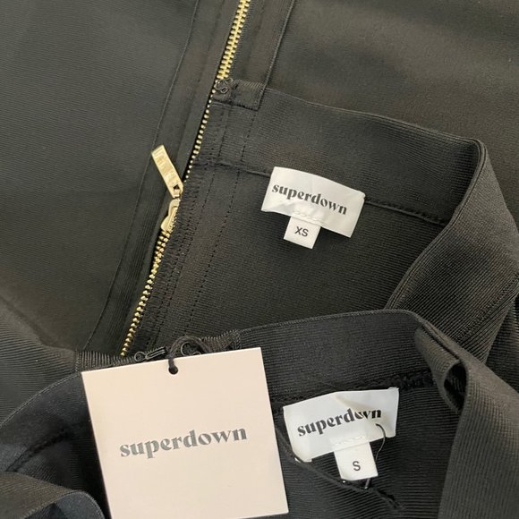 Superdown - Emilia Skirt Set (Bra & Skirt) Size S/XS | Black & Gold Zipper | NWT - Picture 8 of 9